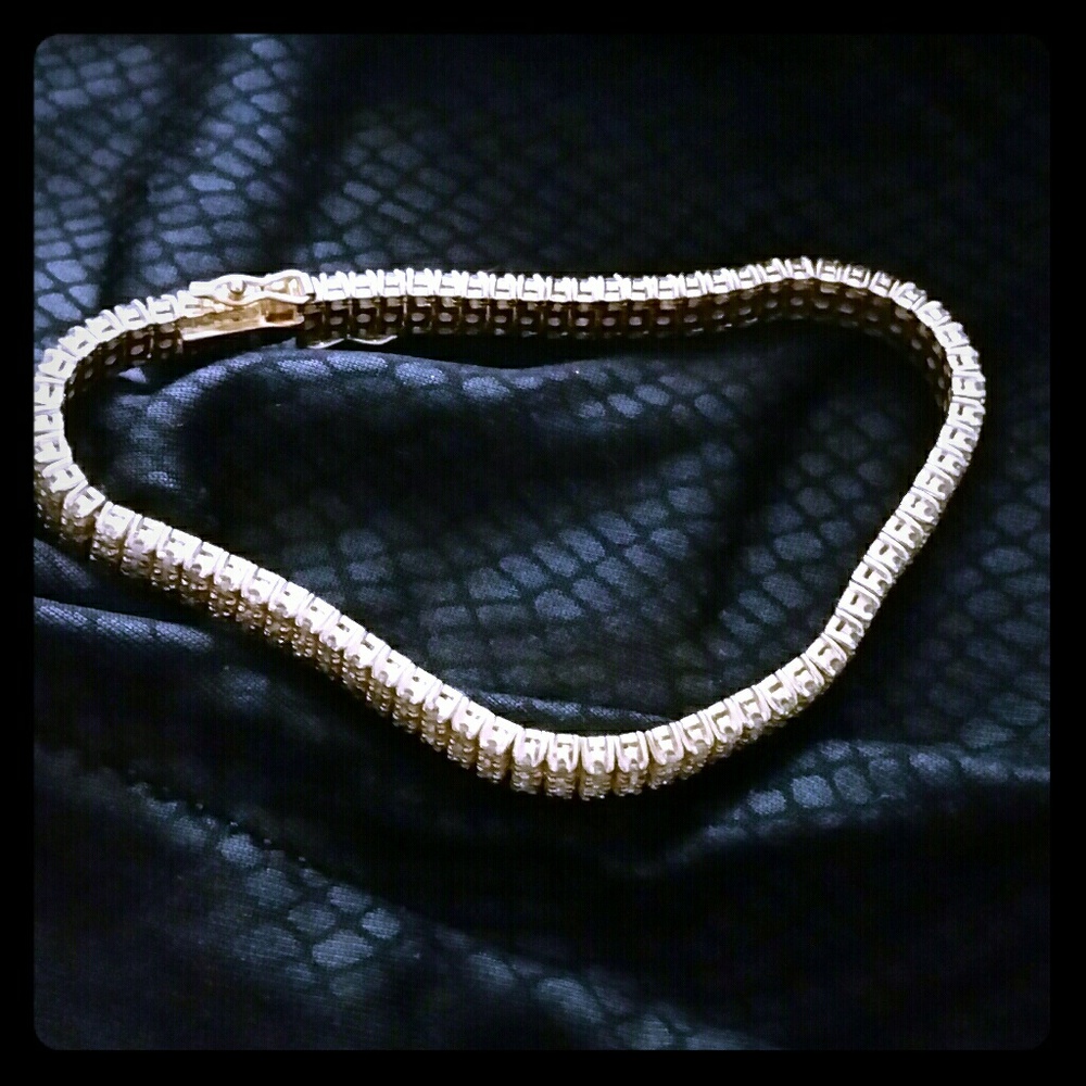 14k diamond tennis bracelet Vintage